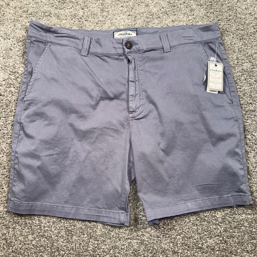 Flag & Anthem Catskill Garment-Dye Short Mens Stretch Grey 40 NEW
